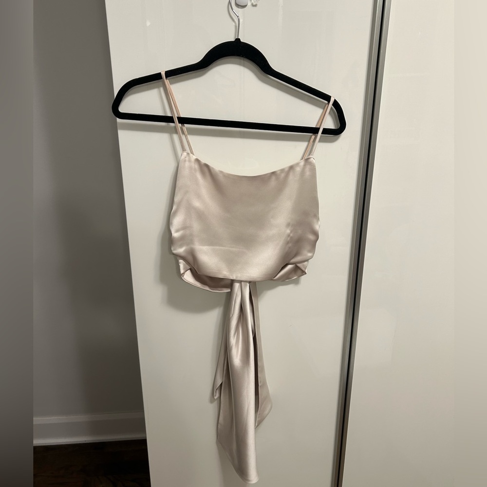 silk crop top tank - tied in the back
